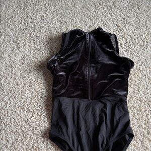 Black Velvet Bloch Leotard Zipper with Interesting Back